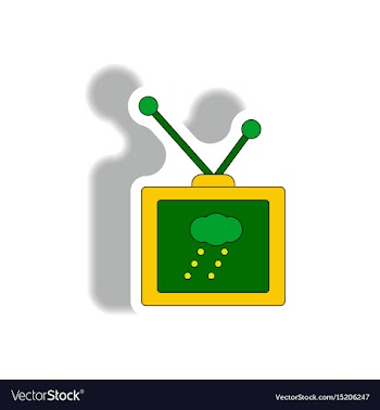Tv weather forecast sticker vector image