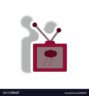 Tv weather forecast sticker vector image
