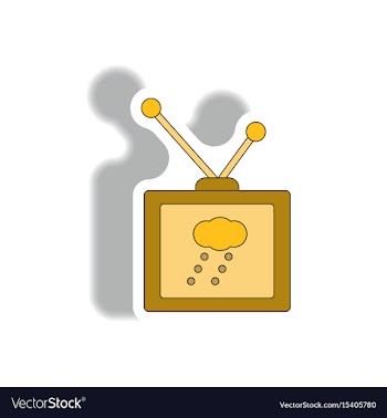Tv weather forecast sticker vector image