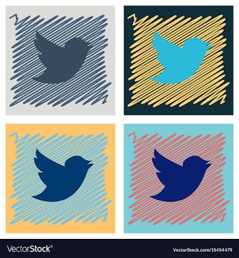 Tweet bird logotwitter icon buttonflat social vector image