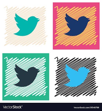 Tweet bird logotwitter icon buttonflat social vector image