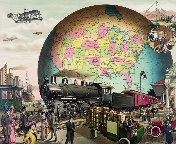 Twentieth Century Transportation, a chromolithograph | Free Photo Illustration - rawpixel