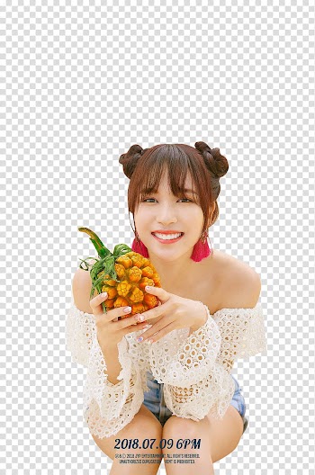 TWICE DANCE THE NIGHT AWAY , woman holding yellow fruit transparent background PNG clipart