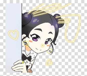 TWICE LINE STICKERS Candy pop edition, black haired female anime character transparent background PNG clipart