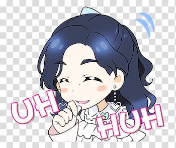 TWICE LINE STICKERS Candy pop edition, blue-haired girl transparent background PNG clipart
