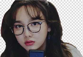 TWICE What Is Love MV, woman holding blue smartphone wearing black framed eyeglasses transparent background PNG clipart