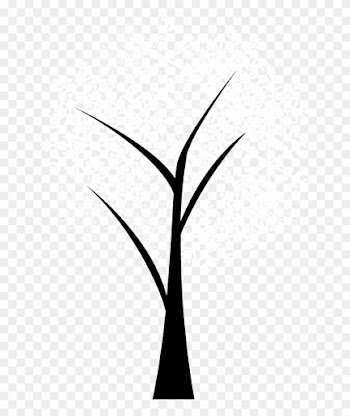 Twig Black And White Plant Stem Leaf Pattern - Line Art