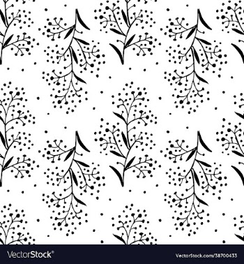 twig on white background seamless pattern