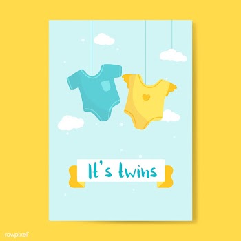 Twin babies reveal card | Free stock vector - 544516