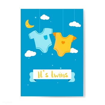 Twin babies reveal card | Free stock vector - 544544