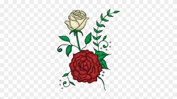 Twin Roses Tattoo Design By A Not E - Rose Design Tattoo Png