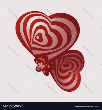 Two abstract heart vector image