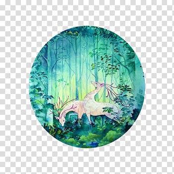 Two animal digital , Watercolor painting, Watercolor deer forest transparent background PNG clipart