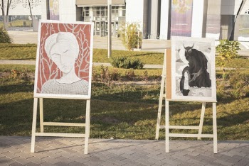 Two Assorted Paintings on Easels