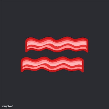 Two bacon slices vector on black background | Free stock vector - 487675