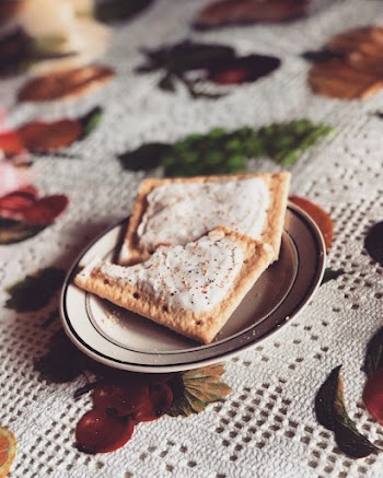Two Biscuits on Saucer Close-up Photography