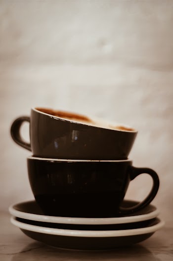 Two Black and Brown Teacups