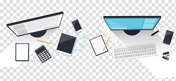 Two black computer monitors with white keyboard illustration, Web development Responsive web design Search engine optimization Web application, Business banner material transparent background PNG clipart