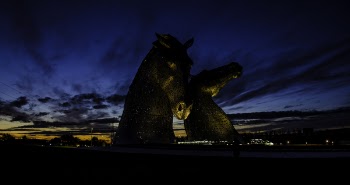Two Black Horse Statues