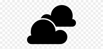 Two Black Stormy Clouds Symbol Of Weather Vector - Black Clouds Symbol