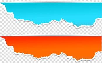 Two blue and red illustration, Paper Banner Illustration, Creative tear material transparent background PNG clipart
