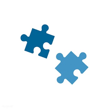 Two blue jigsaw pieces graphic illustration | Free stock vector - 429474