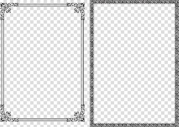 Two borders illustration, Black and white, Nice black frame transparent background PNG clipart