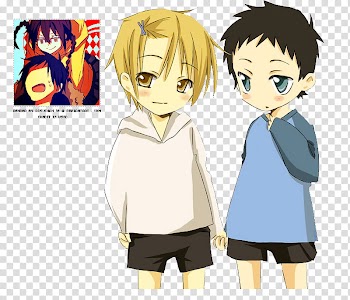 Two boy anime characters transparent background PNG clipart