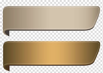 Two brown and gray straps illustration, Web banner Paper , gold ribbon transparent background PNG clipart