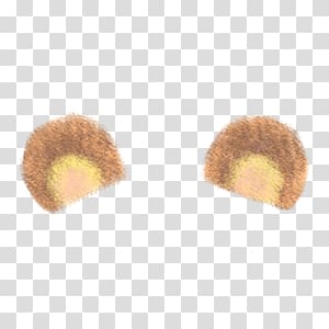 Two brown and yellow sand , Ear Animation Icon, Hand-painted cartoon animation material,Bear ears transparent background PNG clipart
