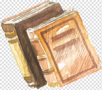 Two brown books illustration, Watercolor painting Autumn Icon, Watercolor book design transparent background PNG clipart