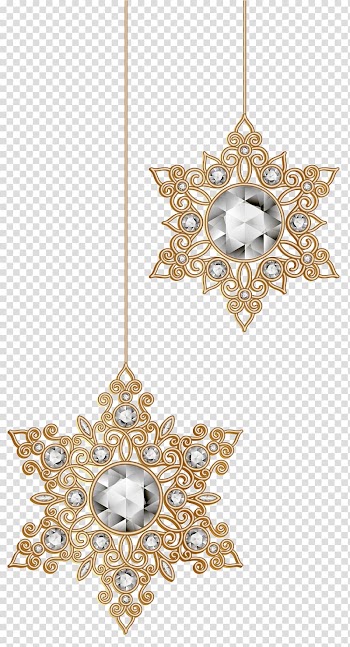 Two brown snowflakes illustration, Christmas ornament Snowflake , Christmas Snowflakes Ornaments transparent background PNG clipart