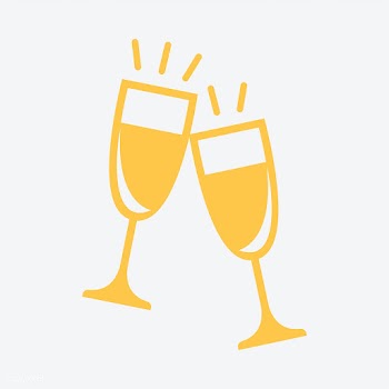 Two champagne glasses graphic illustration | Free stock vector - 444678