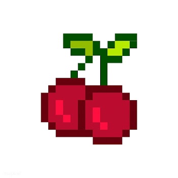 Two cherries pixelated fruit graphic | Free stock vector - 424984