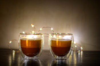 Two Clear Glass Candle Holders
