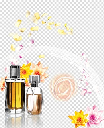 Two clear glass perfume bottles , Perfume Ittar Shiv Sales Corporation Fragrance oil Musk, Perfume advertising transparent background PNG clipart
