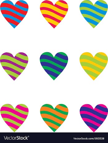  					Two Color Heart Element vector image														