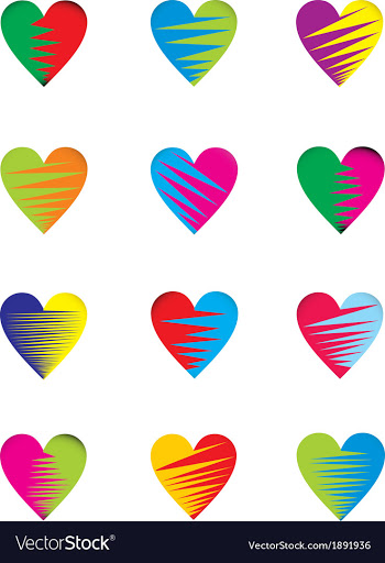  					Two Color Heart vector image														