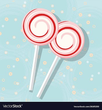 Two colorful lollipops on blue vector image
