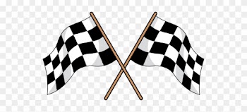 Two Crossed Black And White Checkered Flags - Cartoon Racing Flag
