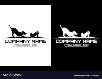 two dogs template with black and white