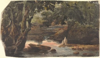 Two Figures in Stream, Bordered | Free Photo - rawpixel