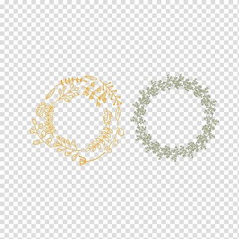 Two flowers decor , Laurel wreath Autumn Illustration, Flowers wedding logo transparent background PNG clipart