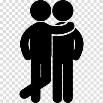 Two Friends PNG Black And White Transparent Two Friends Black And ...