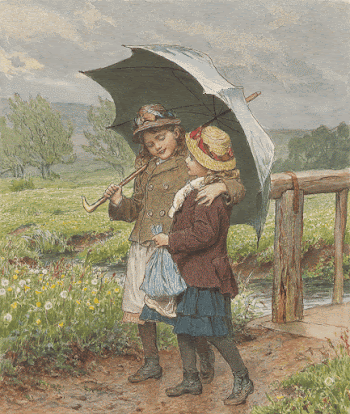 Two Girls Under an Umbrella | Free Photo - rawpixel