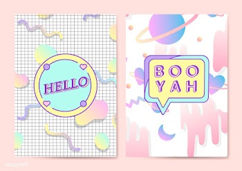 Two girly and cute poster vectors | Free stock vector - 512891