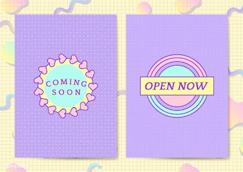 Two girly and cute poster vectors | Free stock vector - 512895