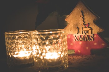 Two Glass Candle Holders