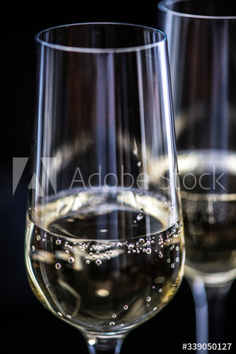 Two glasses of sparkling wine