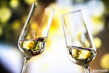 Two glasses of sparkling wine